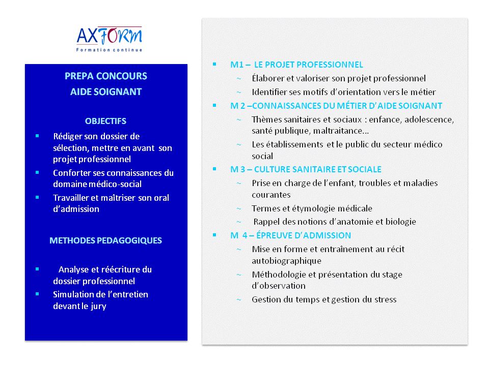 AXFORM CONCOURS A SOIGNANT