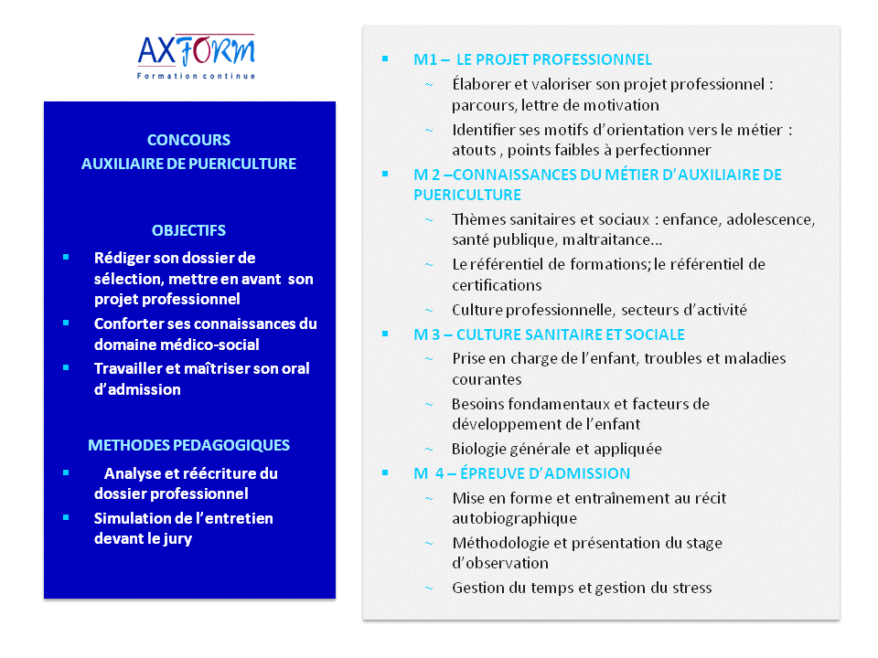 AXFORM CONCOURS AUX PUER