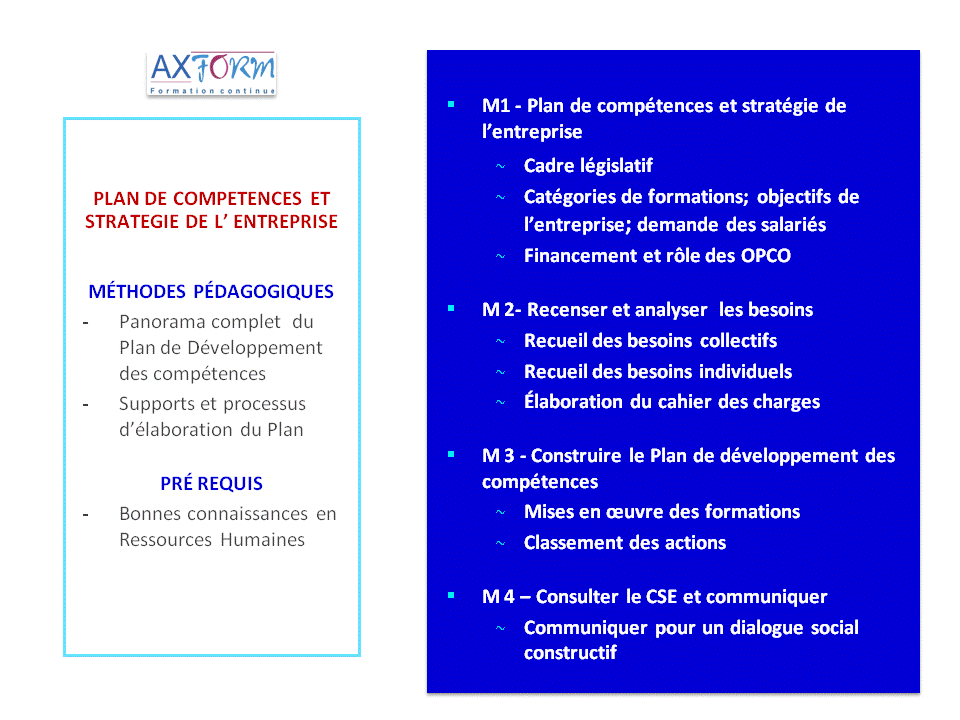 Plan de compétences - Stratégie de l'entreprise